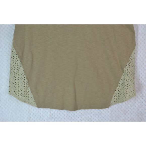 Miss Me Women's Large Tan V-Neck Short Sleeve Blouse - Picture 3 of 14